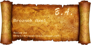 Brozsek Axel névjegykártya
